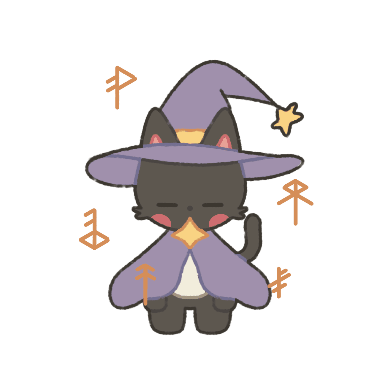 Mittens the cat magician, mid-chant